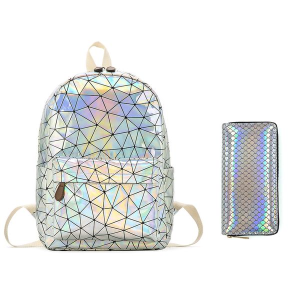 silver laser school bag book bag for girl holographic women's fashion backpack hologram leather female casual backpack mochila
silver laser school bag book bag for girl holographic women's fashion backpack hologram leather female casual backpack mochila