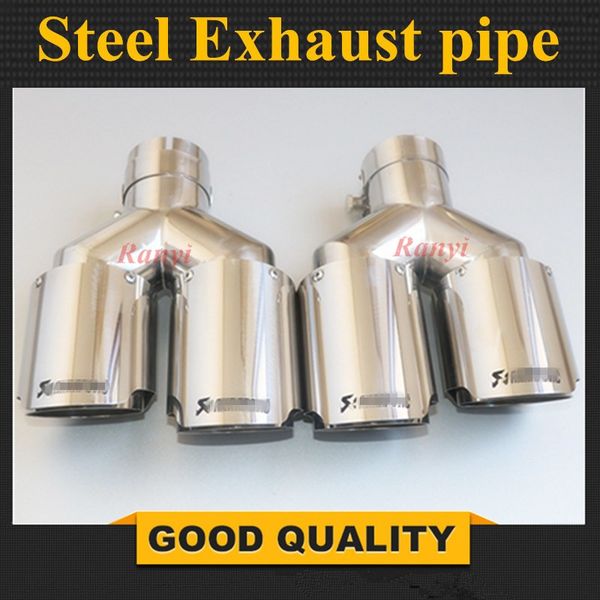 1 pair y style glossy + stainless steel universal exhast tips, dual auto akrapovic exhaust tip tailtip end pipes
1 pair y style glossy + stainless steel universal exhast tips, dual auto akrapovic exhaust tip tailtip end pipes