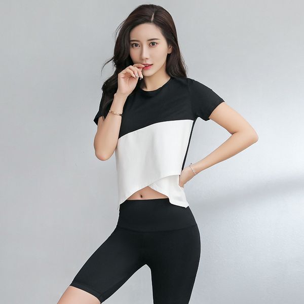 заклинание цвет спорт с коротким рукавом свободные тонкий бег блузка скорость сухой эластичной силы йога фитнес одежда спортивная футболка ж, Black;red 
заклинание цвет спорт с коротким рукавом свободные тонкий бег блузка скорость сухой эластичной силы йога фитнес одежда спортивная футболка ж, Black;red