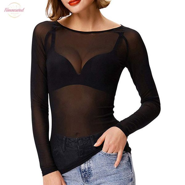 women t shirts transparent long sleeve perspective mesh shirts solid black white t shirt women clothing tee femme
women t shirts transparent long sleeve perspective mesh shirts solid black white t shirt women clothing tee femme