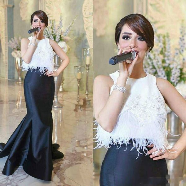 saudi arabic two piece feathers evening gowns black & white mermaid prom dress 2018 lace crystal long party elegant vestidos de fiesta cheap, Black;red
saudi arabic two piece feathers evening gowns black & white mermaid prom dress 2018 lace crystal long party elegant vestidos de fiesta cheap, Black;red