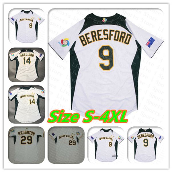 2013 men's world classic australia baseball jerseys 14 chris snelling 9 james beresford 29 joel naughton white green alternate shirt s-, Blue;black
2013 men's world classic australia baseball jerseys 14 chris snelling 9 james beresford 29 joel naughton white green alternate shirt s-, Blue;black