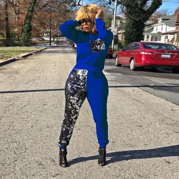 tracksuits women casual club 2 piece pants sports long sleeved crew neck fashion womens tracksuits sequins panelled designer, White
tracksuits women casual club 2 piece pants sports long sleeved crew neck fashion womens tracksuits sequins panelled designer, White