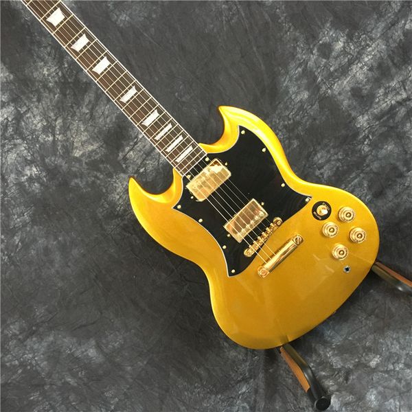 high-quality electric guitar, sg electric guitar, golden yellow. gold hardware, customized electric guitar. ing
high-quality electric guitar, sg electric guitar, golden yellow. gold hardware, customized electric guitar. ing