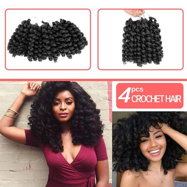 8 inches jamaican bounce wand curl crochet braiding hair extension 4piece/lot synthetic hair crochet braids for women (1b#, Black
8 inches jamaican bounce wand curl crochet braiding hair extension 4piece/lot synthetic hair crochet braids for women (1b#, Black