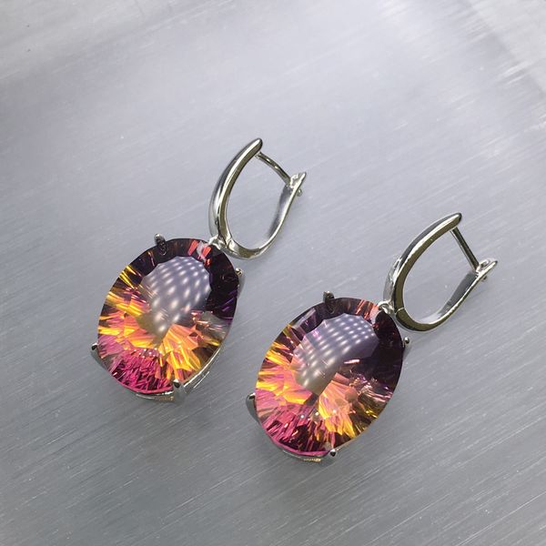 csj ametrine quartz gemstone noble elegant earring sterling 925 silver big stone ov13*18mm 25ct fine jewelry for women lady gift, Golden;silver
csj ametrine quartz gemstone noble elegant earring sterling 925 silver big stone ov13*18mm 25ct fine jewelry for women lady gift, Golden;silver