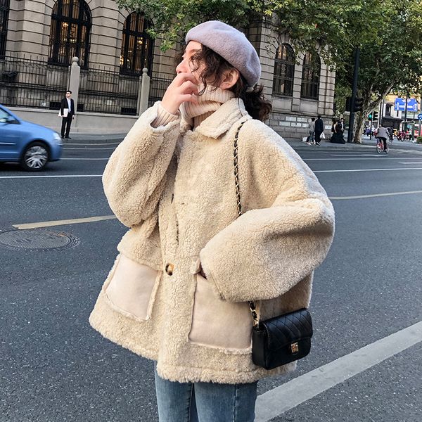 201909 new korean lamb cashmere faux fur coat winter coat women thicken short jacket women teddy furry teddy jacket, Black
201909 new korean lamb cashmere faux fur coat winter coat women thicken short jacket women teddy furry teddy jacket, Black