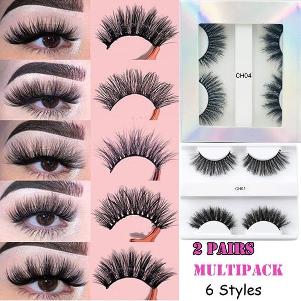 2 pairs 3d faux mink hair false eyelashes wispies fluffy natural long eyelashes extension tools makeup beauty full strips
2 pairs 3d faux mink hair false eyelashes wispies fluffy natural long eyelashes extension tools makeup beauty full strips