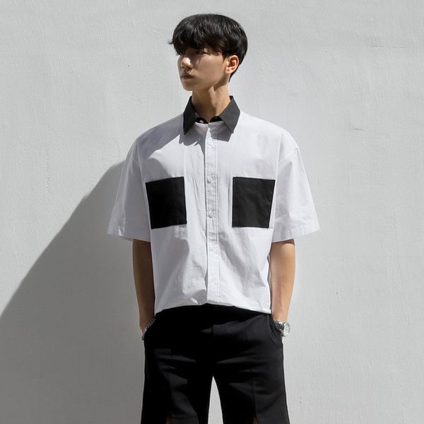 s-6xl 2019 new men's clothing hair stylist gd original popular coloring personality splicing casual shirt plus size costumes, White;black
s-6xl 2019 new men's clothing hair stylist gd original popular coloring personality splicing casual shirt plus size costumes, White;black