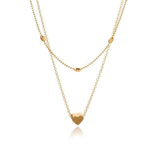l-3 new necklace simple peach heart multi-layer necklace personality creative accessories pendant clavicle chain women, Silver
l-3 new necklace simple peach heart multi-layer necklace personality creative accessories pendant clavicle chain women, Silver