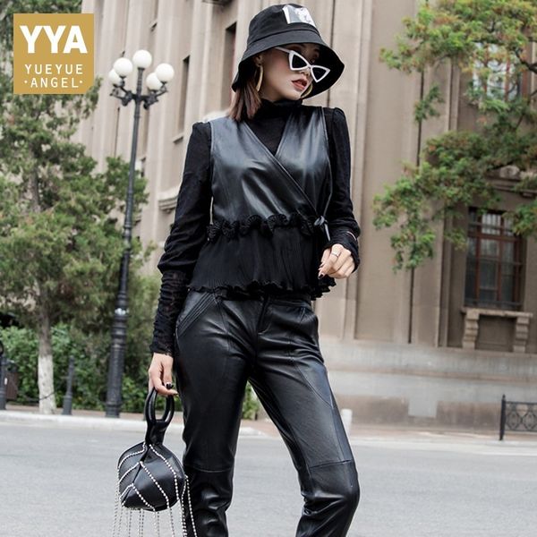 high street ruffles patchowork real leather womens short vests fashion lace up v-neck sheepskin sleeveless waistcoats plus size, Black;white
high street ruffles patchowork real leather womens short vests fashion lace up v-neck sheepskin sleeveless waistcoats plus size, Black;white