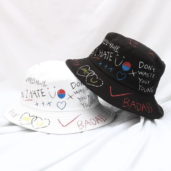 2020 new korean summer harajuku casual bucket hats men women couple hip hop letter printed cotton panama fishing caps
2020 new korean summer harajuku casual bucket hats men women couple hip hop letter printed cotton panama fishing caps