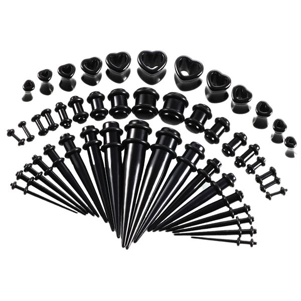48pcs 14g-0000g acrylic ear stretchers expander kit ear tapers heart tunnels plugs set, Slivery;golden
48pcs 14g-0000g acrylic ear stretchers expander kit ear tapers heart tunnels plugs set, Slivery;golden