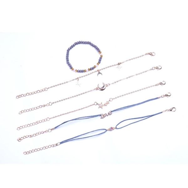ch-5 versatile pentagram moon letter pendant woven beading combination six piece bracelet for women, Black
ch-5 versatile pentagram moon letter pendant woven beading combination six piece bracelet for women, Black