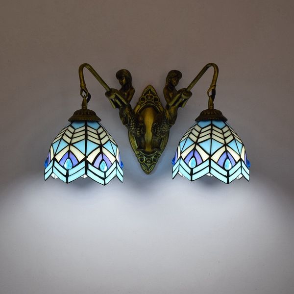 european modern lamps minimalist mediterranean mermaid corridor double headed wall lamp creative stained glass restaurant light tf056
european modern lamps minimalist mediterranean mermaid corridor double headed wall lamp creative stained glass restaurant light tf056