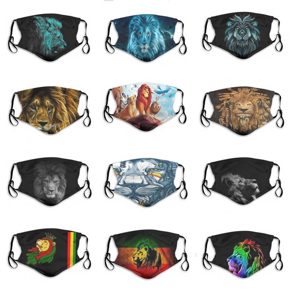 

dhl 2020 new luxury designer dust face mask male and female fashion boy lion king cartoon printed animal mask 5 layer pm2.5