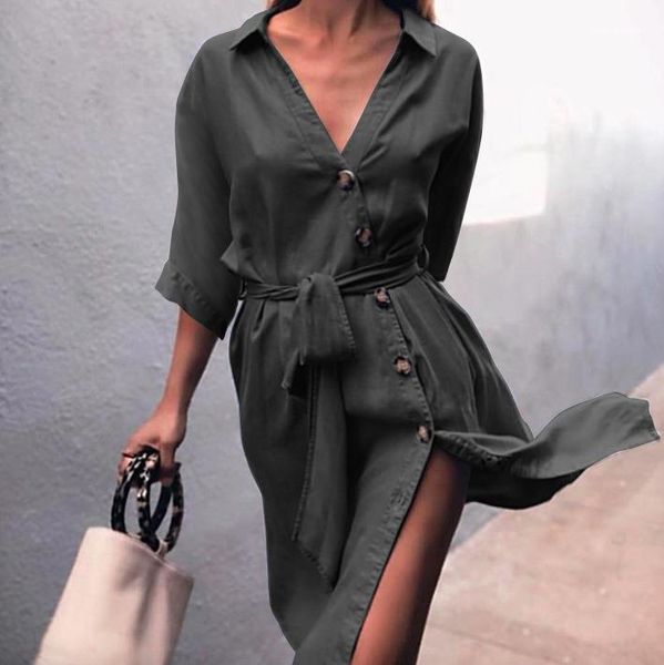 strap-on jeans shirt dress medium sleeve v-neck dresses fashion clothing casual apparel women summer casual, White;black
strap-on jeans shirt dress medium sleeve v-neck dresses fashion clothing casual apparel women summer casual, White;black