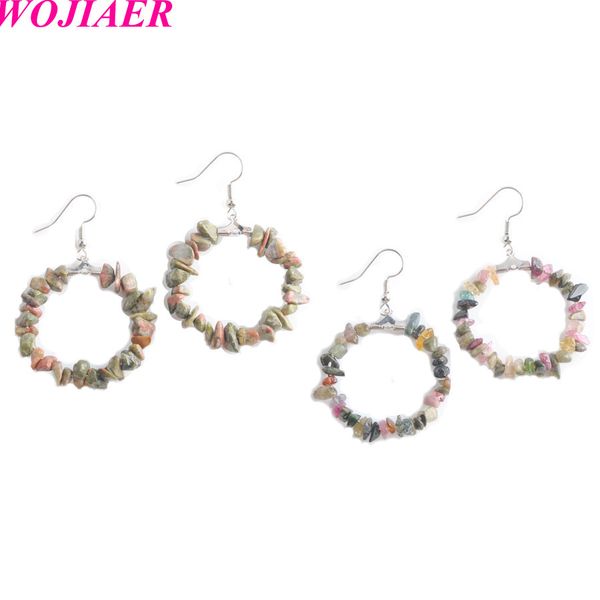 wojiaer natural stone round hoop dangle earring pink quartz tiger eye gravel chip bead healing jewelry for women dbw907, Silver
wojiaer natural stone round hoop dangle earring pink quartz tiger eye gravel chip bead healing jewelry for women dbw907, Silver