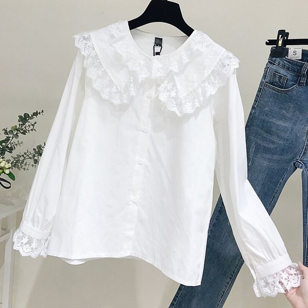 new peterpan collar white shirt long sleeve shirts korean ruffles women streetwear slim chiffon blouse elegant ladies
new peterpan collar white shirt long sleeve shirts korean ruffles women streetwear slim chiffon blouse elegant ladies