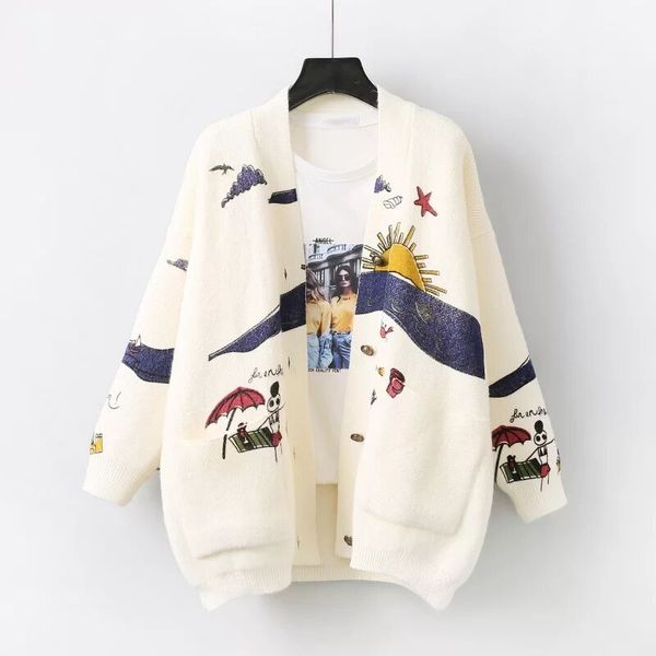 mumuzi women cartoon sweater cardigan women print jacket coat fashion long sleeve slim crochet knit sweater autumn winter, White
mumuzi women cartoon sweater cardigan women print jacket coat fashion long sleeve slim crochet knit sweater autumn winter, White