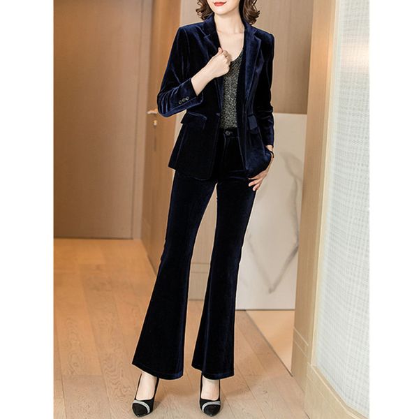 women's suit gold velvet retro slim temperament suit blazers with wide leg pants set women's business casual business wear, White;black
women's suit gold velvet retro slim temperament suit blazers with wide leg pants set women's business casual business wear, White;black