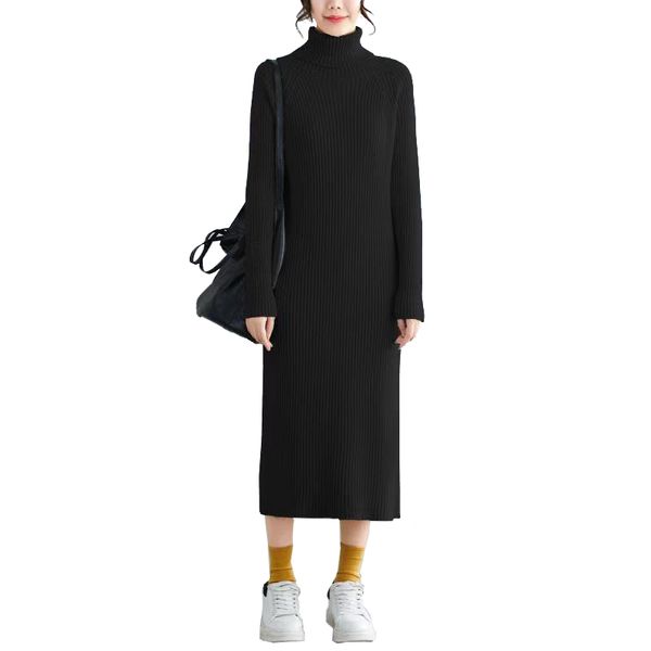 autumn winter turtleneck knitted sweater long dress women solid loose high neck long pullover dresses, White;black
autumn winter turtleneck knitted sweater long dress women solid loose high neck long pullover dresses, White;black