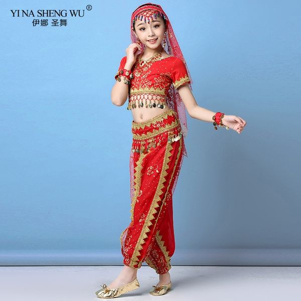 stage wear belly dance costume set kids india clothes oriental children dresses bellydance child 4 colors, Black;red
stage wear belly dance costume set kids india clothes oriental children dresses bellydance child 4 colors, Black;red