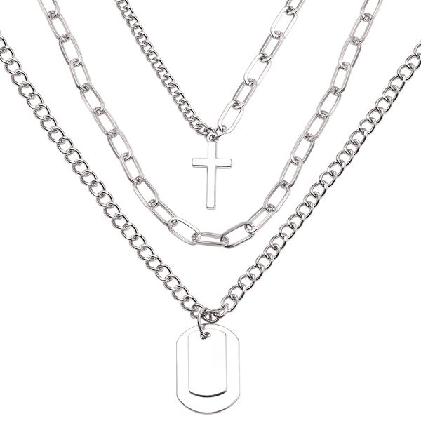 fashion street hip hop geometric metal pendant necklaces multilayers punk silver chains cross necklace for men women
fashion street hip hop geometric metal pendant necklaces multilayers punk silver chains cross necklace for men women