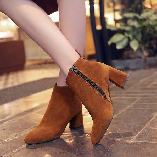 fletiter size 34-43 ankle for women winter shoes brand thick heels pointed toe female boots autumn casual shoe ladies 2019 mx200324, Black
fletiter size 34-43 ankle for women winter shoes brand thick heels pointed toe female boots autumn casual shoe ladies 2019 mx200324, Black