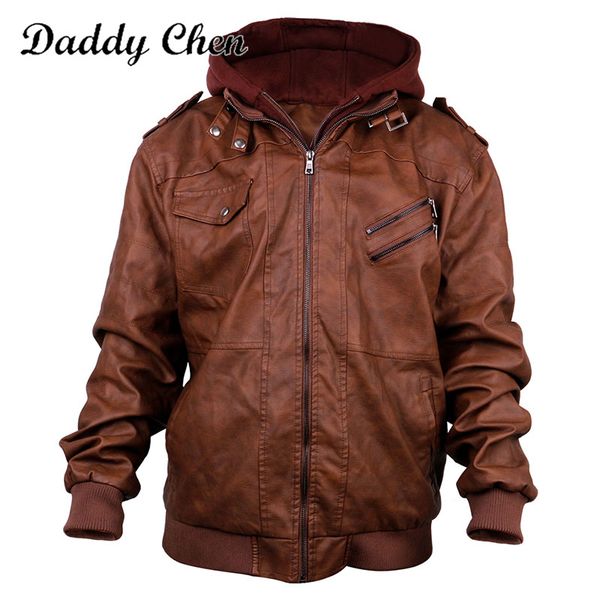 2020 new men leather jacket men motorcycle removable hood winter coat fashion warm leather jackets mens jacket, Black
2020 new men leather jacket men motorcycle removable hood winter coat fashion warm leather jackets mens jacket, Black