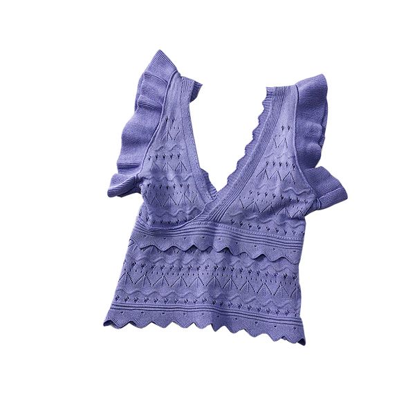 lace crop ruffle sleeveless deep v neck slim tanks camis hollow sweater vest women summer backless short wavy, White
lace crop ruffle sleeveless deep v neck slim tanks camis hollow sweater vest women summer backless short wavy, White