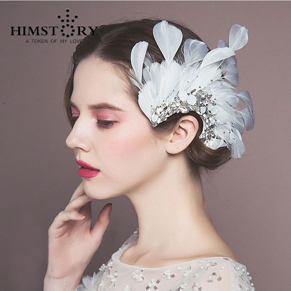 himstory european new design white feather peacock wedding headpiece handmade rhinestone bridal hair accessories jewelry, Golden;white
himstory european new design white feather peacock wedding headpiece handmade rhinestone bridal hair accessories jewelry, Golden;white