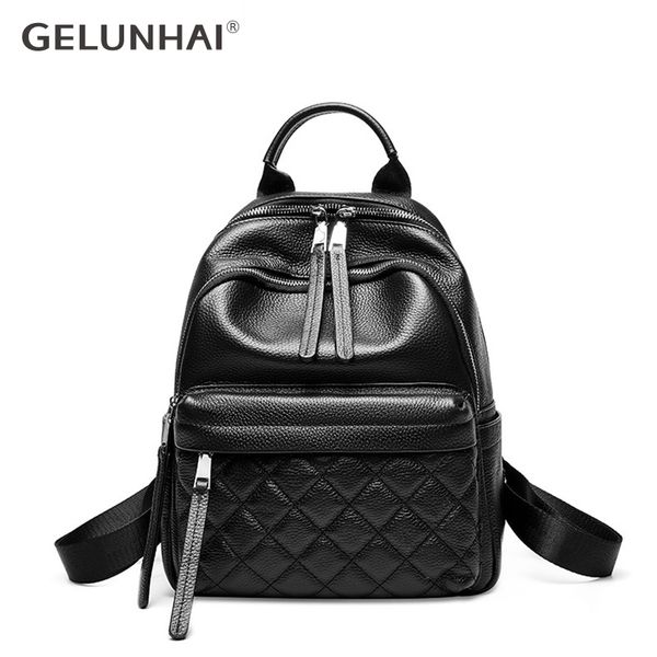 new women's backpack made of genuine leather lattice knapsack daily casual travel bag black schoolbag for student
new women's backpack made of genuine leather lattice knapsack daily casual travel bag black schoolbag for student