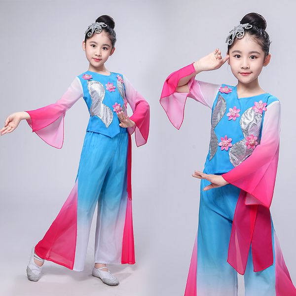 stage wear hanfu children's classical dance costumes fan national yangge costume girls performance clothing, Black;red
stage wear hanfu children's classical dance costumes fan national yangge costume girls performance clothing, Black;red