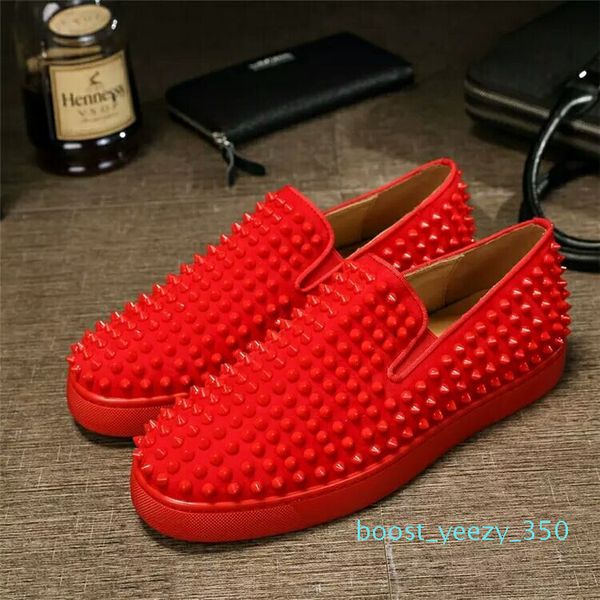 luxury designer red bottom loafers for men women genuine leather slip on platform casual sneakers spikes wedding party flats men shoes b35, Black
luxury designer red bottom loafers for men women genuine leather slip on platform casual sneakers spikes wedding party flats men shoes b35, Black