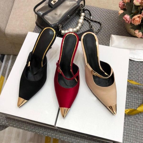shoes women summer slippers silk high heels pointed head slides fashion genuine leather women shoes buckle slippers, Black
shoes women summer slippers silk high heels pointed head slides fashion genuine leather women shoes buckle slippers, Black
