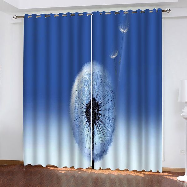 landscape blue dandelion p printing blackout 3d curtains for living room bedding room l drapes cortinas