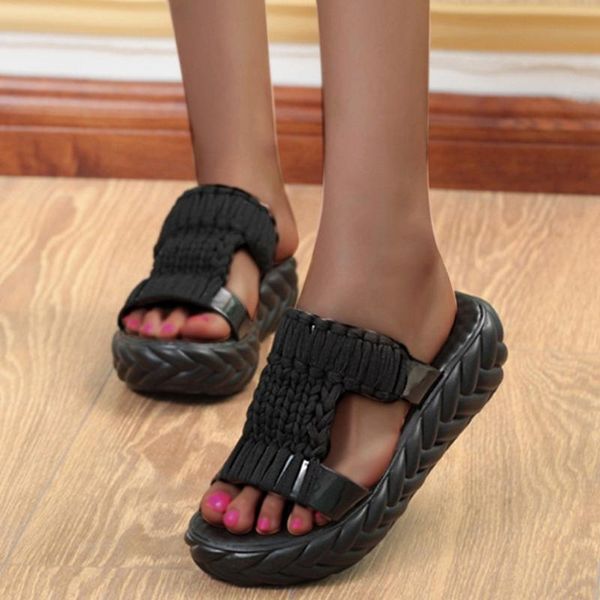 women sandals slides slipper thick heels knitted cutout crisscross sandals drag yarn weave women's 2020 new trascinare, Black
women sandals slides slipper thick heels knitted cutout crisscross sandals drag yarn weave women's 2020 new trascinare, Black