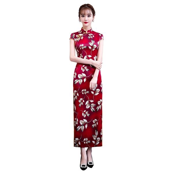 shanghai story 2019 chinese dress short sleeve long qipao dress faux silk cheongsam for women, Red
shanghai story 2019 chinese dress short sleeve long qipao dress faux silk cheongsam for women, Red