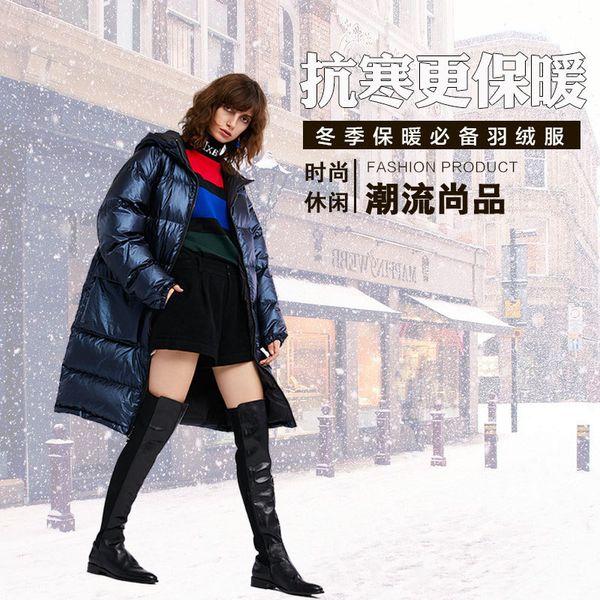 women's down & parkas 2021 coat women jackets duck long thick, Black