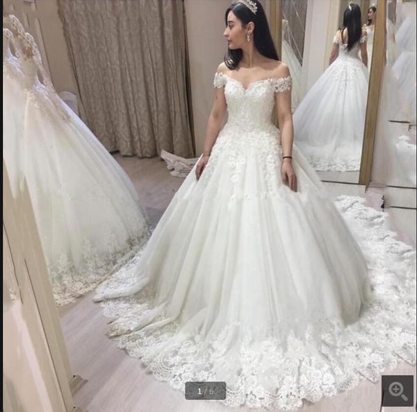 new arrival 2020 off the shoulder ball gown wedding dresses beaded short sleeves vintage lace appliques bridal gowns custom made, White
new arrival 2020 off the shoulder ball gown wedding dresses beaded short sleeves vintage lace appliques bridal gowns custom made, White