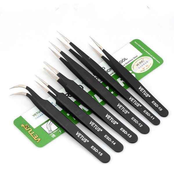 100% vetus esd anti-static stainless steel tweezers maintenance tools industrial precision curved straight tweezers repair tools
100% vetus esd anti-static stainless steel tweezers maintenance tools industrial precision curved straight tweezers repair tools