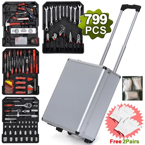 husky tool set 799pcs aluminum trolley case tool set silver tool organizers toolbox caixa de ferramentas
husky tool set 799pcs aluminum trolley case tool set silver tool organizers toolbox caixa de ferramentas