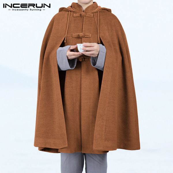 men cloak coats hooded cape vintage solid loose 2020 button fleece winter casual mens trench poncho streetwear jackets, Tan;black
men cloak coats hooded cape vintage solid loose 2020 button fleece winter casual mens trench poncho streetwear jackets, Tan;black