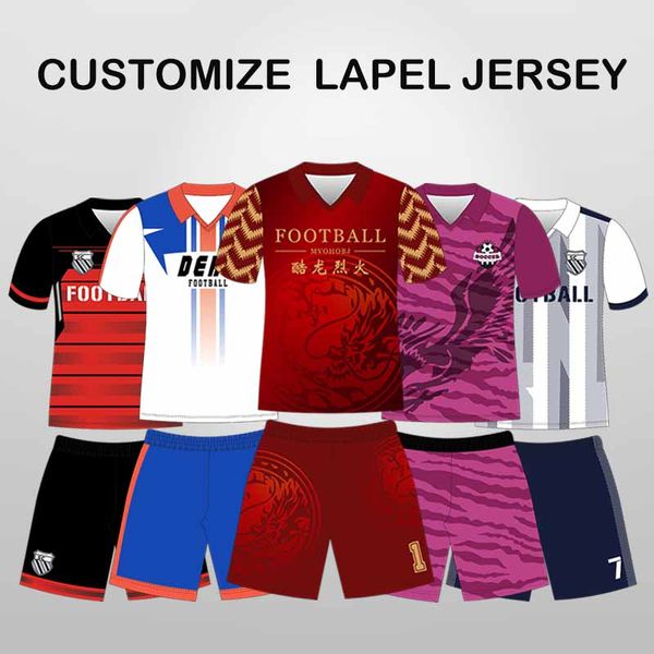 2019 customize lapel soccer jersey new football training short sleeve suit, White;black
2019 customize lapel soccer jersey new football training short sleeve suit, White;black