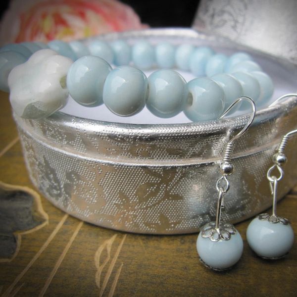 sa silverage jewelry sets classic set ceramic bracelet earrings round bracelet earrings third party appraisal earrings/bracelet, Black
sa silverage jewelry sets classic set ceramic bracelet earrings round bracelet earrings third party appraisal earrings/bracelet, Black