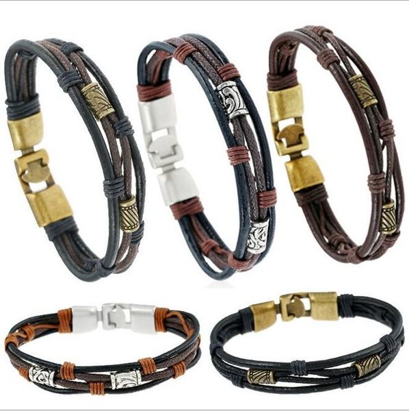 european and american alloy woven leather bracelet ancient silver bronze buckle retro leather bracelet wy310, Black
european and american alloy woven leather bracelet ancient silver bronze buckle retro leather bracelet wy310, Black