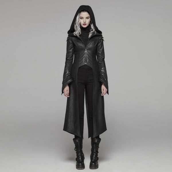 punk rave women's punk long jackets knitted pu material hooded jackets streetwear party personality stage perform women jacket, Black;brown
punk rave women's punk long jackets knitted pu material hooded jackets streetwear party personality stage perform women jacket, Black;brown