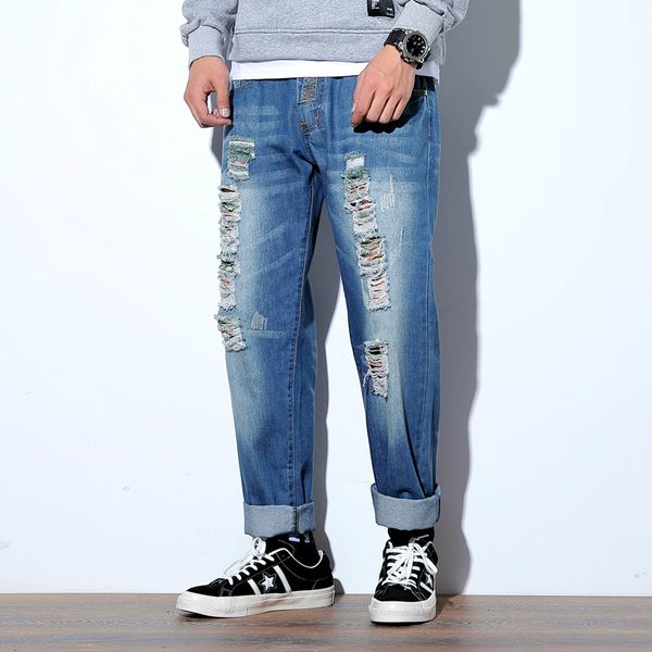 2019 jeans mens fashion new trend hole jeans loose large size harem pants jean men brand clothes pantalon recto hombre, Blue
2019 jeans mens fashion new trend hole jeans loose large size harem pants jean men brand clothes pantalon recto hombre, Blue