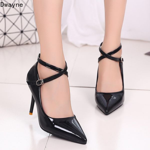2019 new korean fashion comfortable high heels pointed wild high heels trend, Black